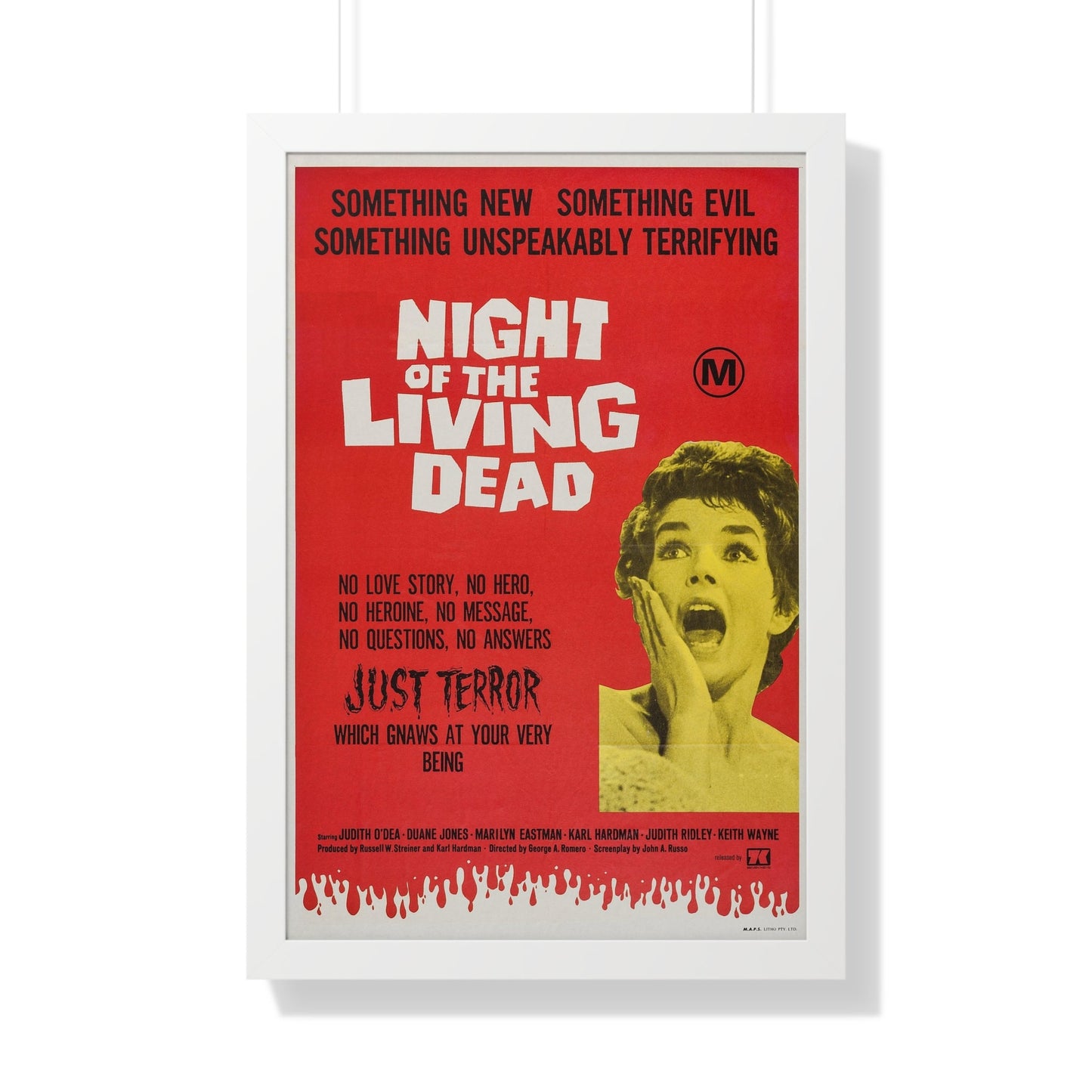 NIGHT OF THE LIVING DEAD (AUSTRALIA) 1968 - Framed Movie Poster-20" x 30"-The Sticker Space