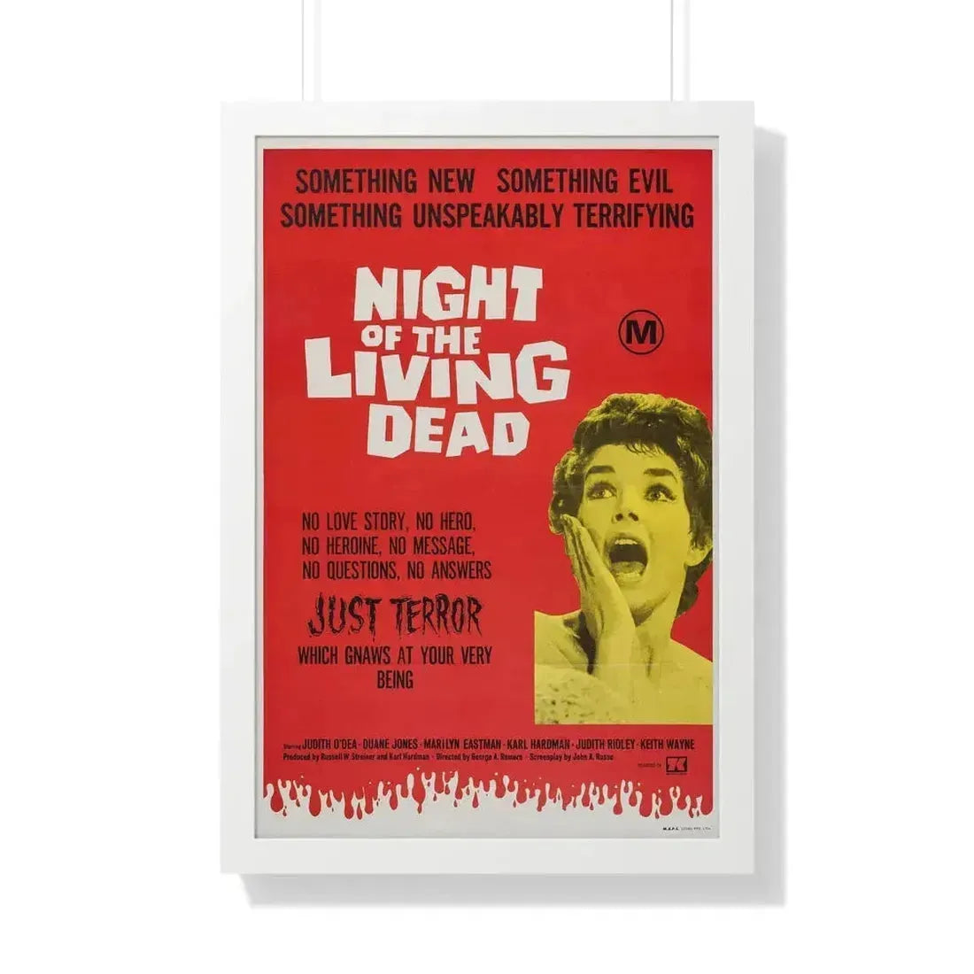 NIGHT OF THE LIVING DEAD (AUSTRALIA) 1968 - Framed Movie Poster 20" x 30" White - The Sticker Space