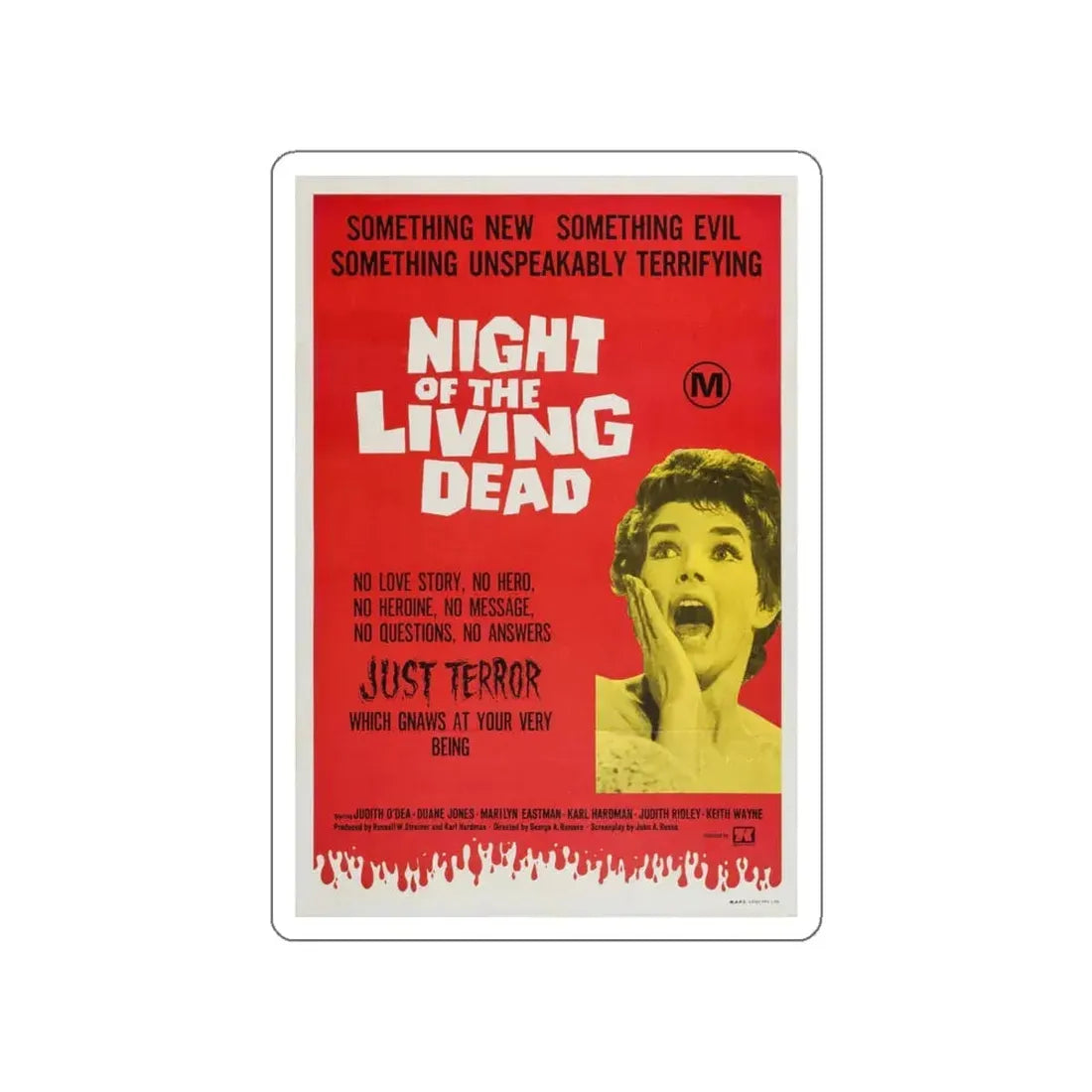 NIGHT OF THE LIVING DEAD (AUSTRALIA) 1968 Movie Poster STICKER Vinyl Die-Cut Decal 4 Inch - The Sticker Space