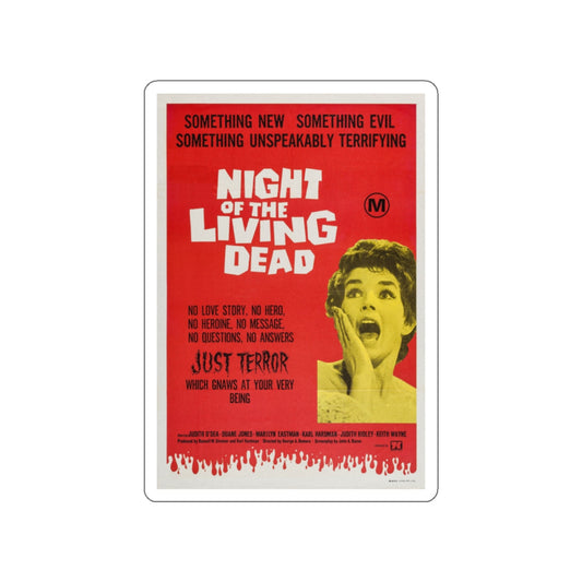 NIGHT OF THE LIVING DEAD (AUSTRALIA) 1968 Movie Poster STICKER Vinyl Die-Cut Decal-White-The Sticker Space
