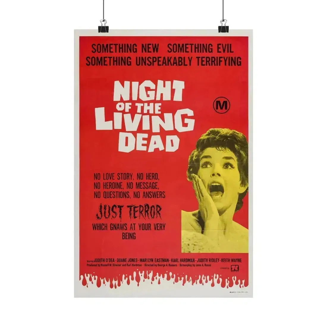 NIGHT OF THE LIVING DEAD (AUSTRALIA) 1968 - Paper Movie Poster 12″ x 18″ Matte - The Sticker Space