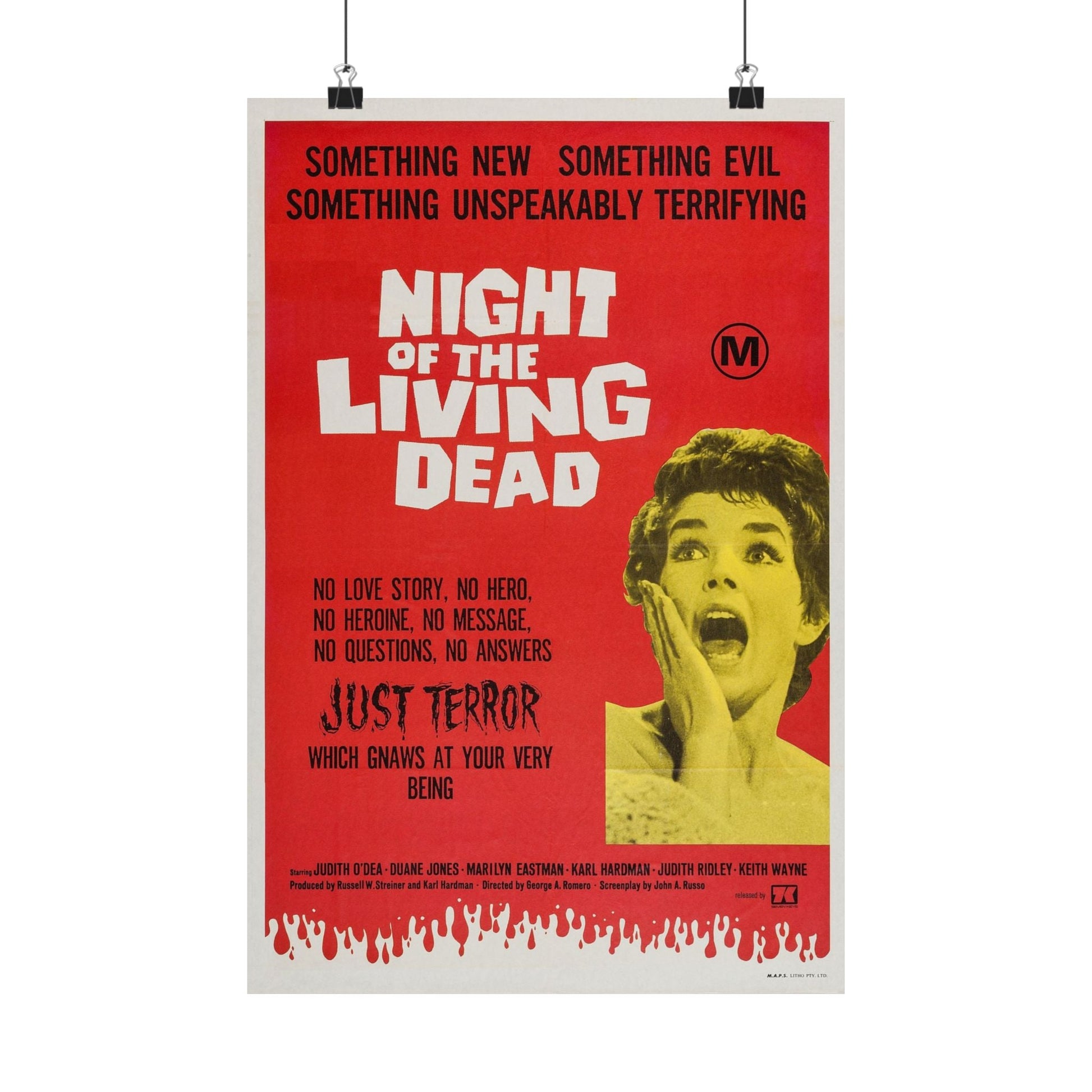 NIGHT OF THE LIVING DEAD (AUSTRALIA) 1968 - Paper Movie Poster-12″ x 18″-The Sticker Space