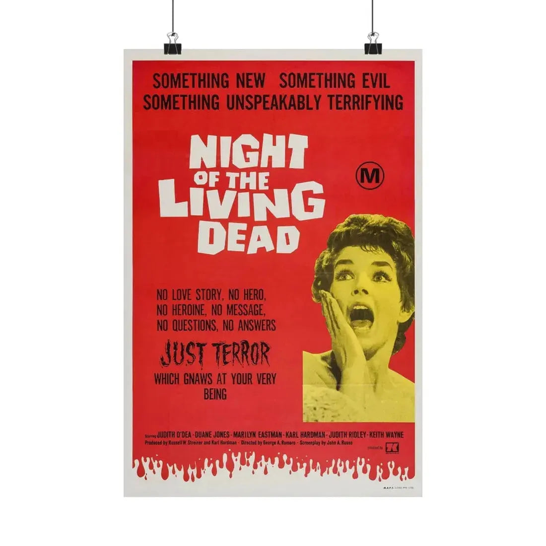 NIGHT OF THE LIVING DEAD (AUSTRALIA) 1968 - Paper Movie Poster - The Sticker Space