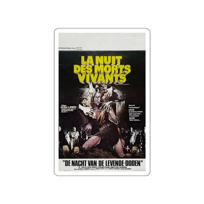 NIGHT OF THE LIVING DEAD (BELGIAN) 1968 Movie Poster STICKER Vinyl Die-Cut Decal 3 Inch - The Sticker Space