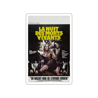 NIGHT OF THE LIVING DEAD (BELGIAN) 1968 Movie Poster STICKER Vinyl Die-Cut Decal - The Sticker Space