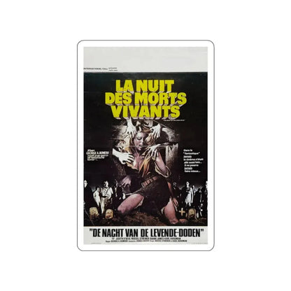 NIGHT OF THE LIVING DEAD (BELGIAN) 1968 Movie Poster STICKER Vinyl Die-Cut Decal - The Sticker Space