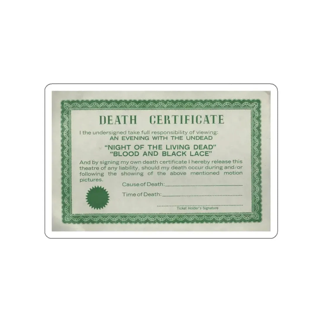 NIGHT OF THE LIVING DEAD + BLOOD AND BLACK LACE 1968 Movie Poster STICKER Vinyl Die-Cut Decal 3 Inch - The Sticker Space