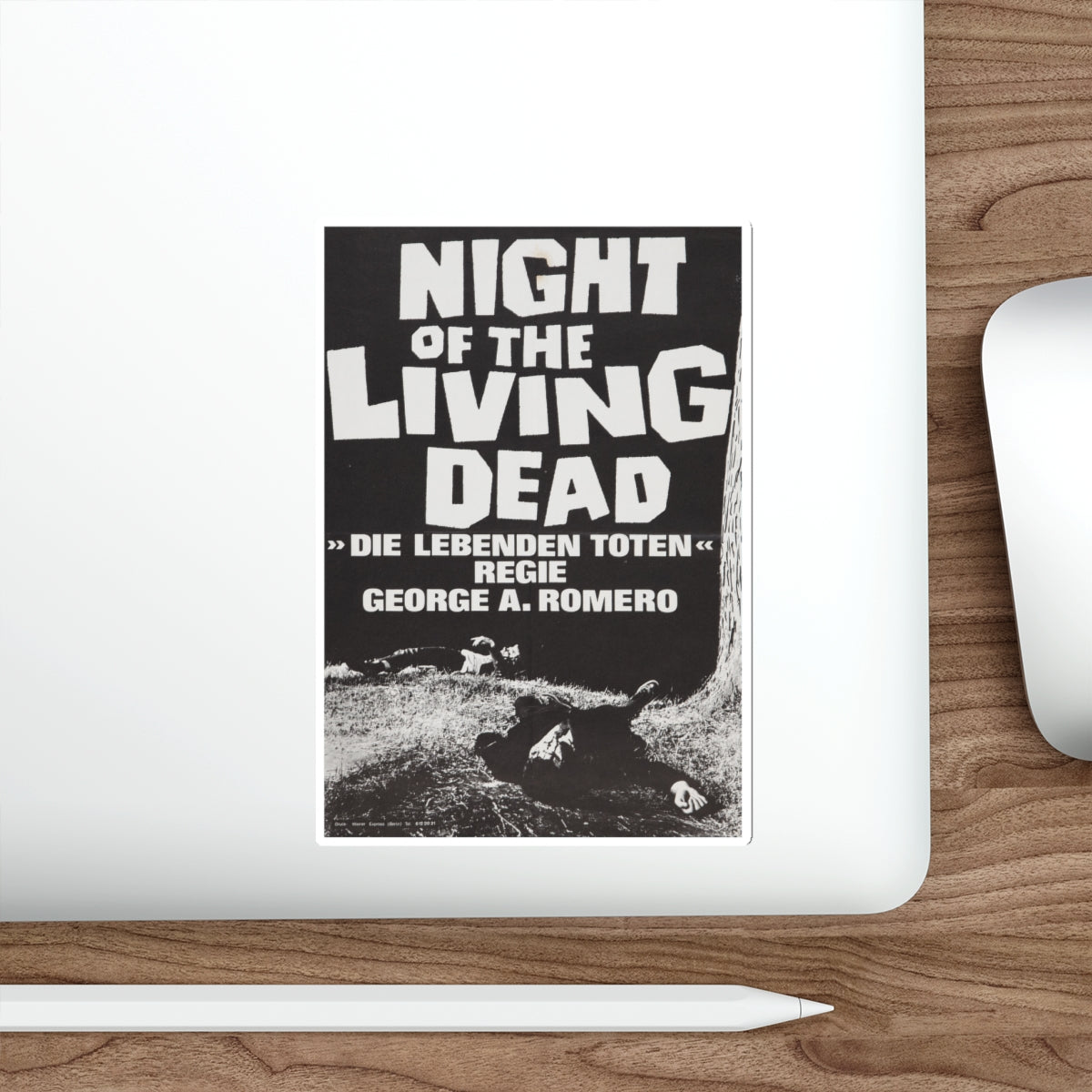 NIGHT OF THE LIVING DEAD (GERMAN) 3 1968 Movie Poster STICKER Vinyl Die-Cut Decal-The Sticker Space