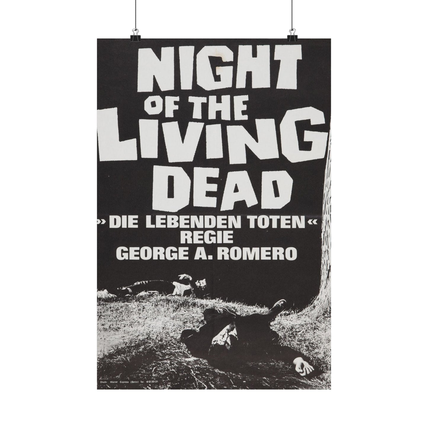 NIGHT OF THE LIVING DEAD (GERMAN) 3 1968 - Paper Movie Poster-16″ x 24″-The Sticker Space