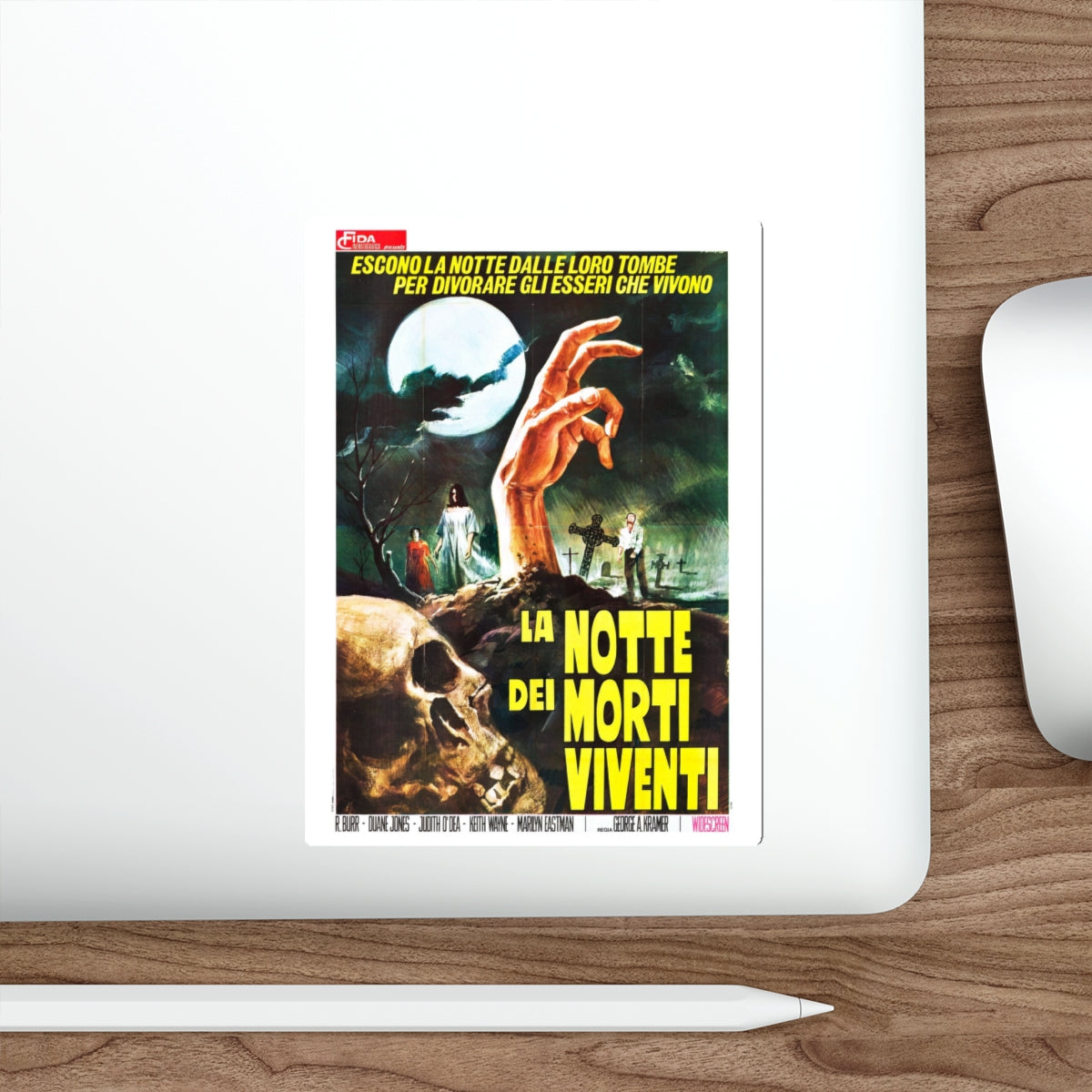 NIGHT OF THE LIVING DEAD (ITALIAN) 1968 Movie Poster STICKER Vinyl Die-Cut Decal-The Sticker Space