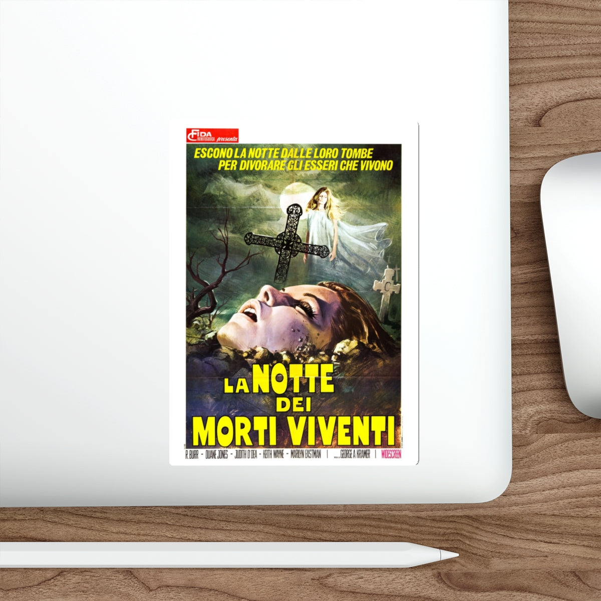 NIGHT OF THE LIVING DEAD (ITALIAN) 2 1968 Movie Poster STICKER Vinyl Die-Cut Decal-The Sticker Space