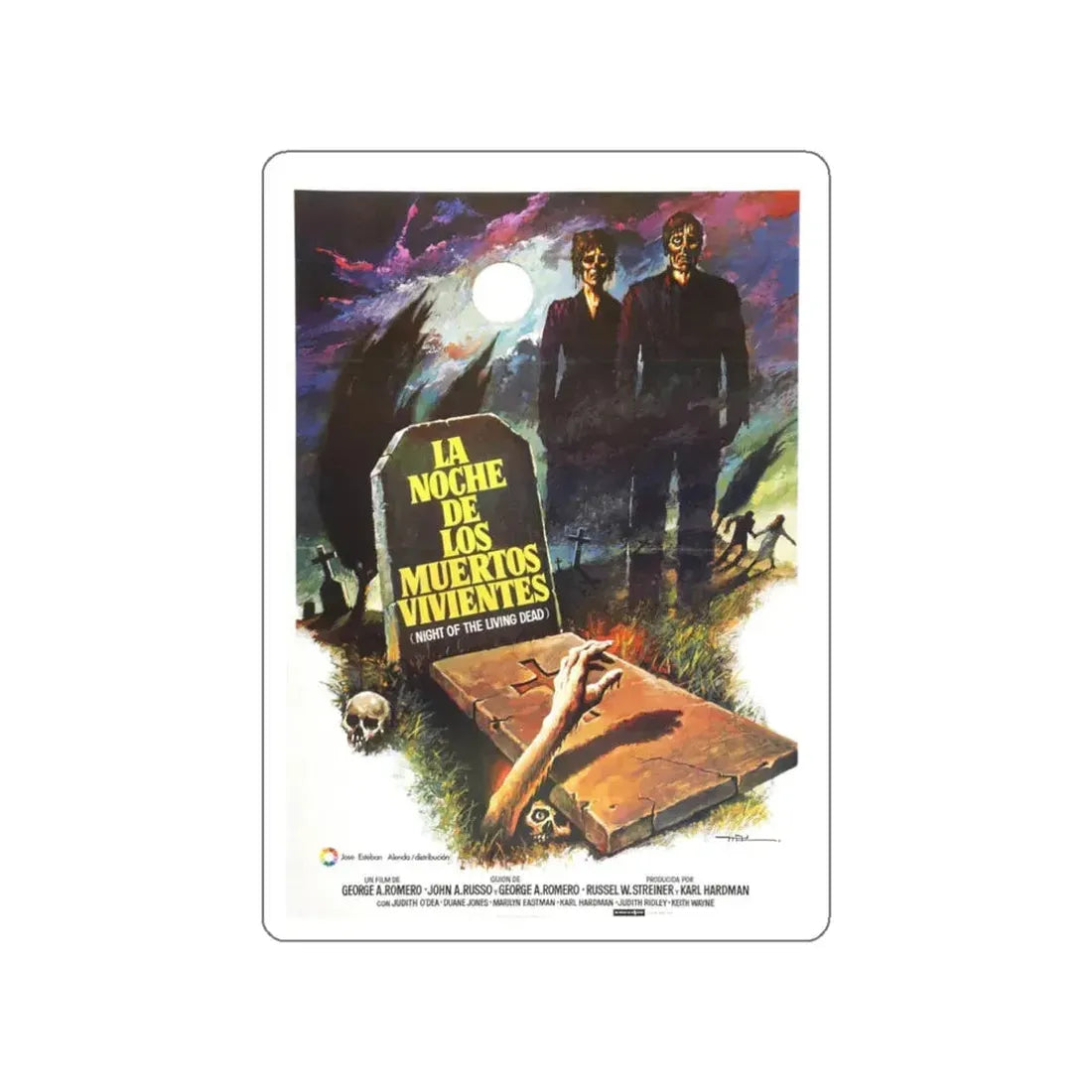 NIGHT OF THE LIVING DEAD (SPANISH) 1968 Movie Poster STICKER Vinyl Die-Cut Decal 3 Inch - The Sticker Space