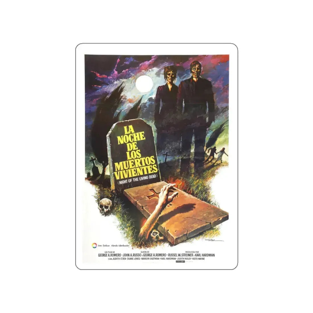 NIGHT OF THE LIVING DEAD (SPANISH) 1968 Movie Poster STICKER Vinyl Die-Cut Decal - The Sticker Space