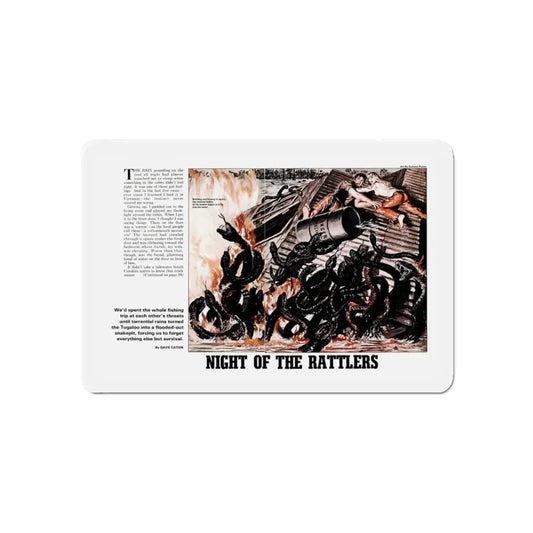 Night of the Rattlers, Stag magazine, August 1974 (Magazine Illustration) Refrigerator Magnet 6 Inch - The Sticker Space