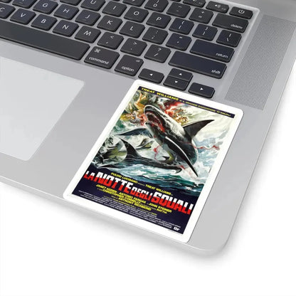 NIGHT OF THE SHARKS 1988 Movie Poster - STICKER Vinyl Kiss-Cut Decal - The Sticker Space