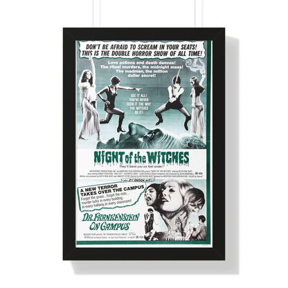 NIGHT OF THE WITCHES + DR FRANKENSTEIN ON CAMPUS 1970 - Framed Movie Poster-16″ x 24″-The Sticker Space