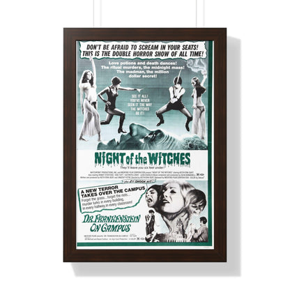 NIGHT OF THE WITCHES + DR FRANKENSTEIN ON CAMPUS 1970 - Framed Movie Poster-16″ x 24″-The Sticker Space