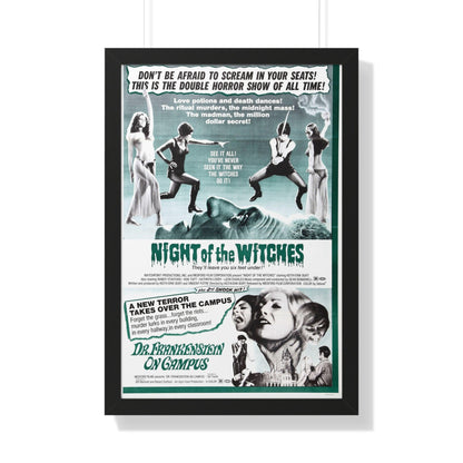 NIGHT OF THE WITCHES + DR FRANKENSTEIN ON CAMPUS 1970 - Framed Movie Poster-20" x 30"-The Sticker Space