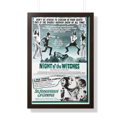 NIGHT OF THE WITCHES + DR FRANKENSTEIN ON CAMPUS 1970 - Framed Movie Poster-20" x 30"-The Sticker Space