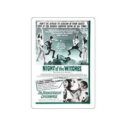 NIGHT OF THE WITCHES + DR FRANKENSTEIN ON CAMPUS 1970 Movie Poster STICKER Vinyl Die-Cut Decal 2 Inch - The Sticker Space