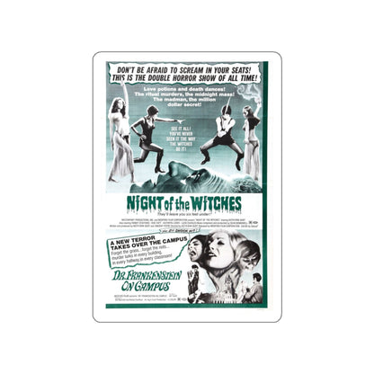 NIGHT OF THE WITCHES + DR FRANKENSTEIN ON CAMPUS 1970 Movie Poster STICKER Vinyl Die-Cut Decal-White-The Sticker Space