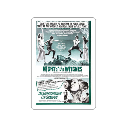 NIGHT OF THE WITCHES + DR FRANKENSTEIN ON CAMPUS 1970 Movie Poster STICKER Vinyl Die-Cut Decal-White-The Sticker Space