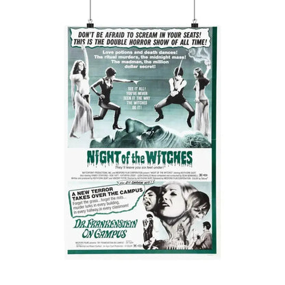 NIGHT OF THE WITCHES + DR FRANKENSTEIN ON CAMPUS 1970 - Paper Movie Poster 16″ x 24″ Matte - The Sticker Space