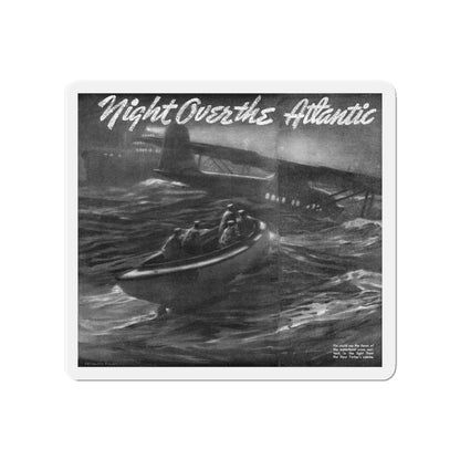 Night Over the Atlantic, Liberty magazine, September 25, 1937 (Magazine Illustration) Refrigerator Magnet-4" x 4"-The Sticker Space