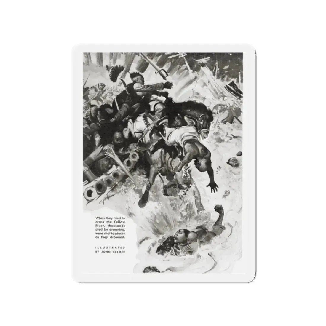 Night Raiders In China, Liberty magazine, July 31, 1937 (Magazine Illustration) Refrigerator Magnet 2 Inch - The Sticker Space