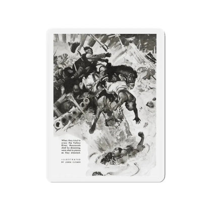 Night Raiders In China, Liberty magazine, July 31, 1937 (Magazine Illustration) Refrigerator Magnet 2 Inch - The Sticker Space