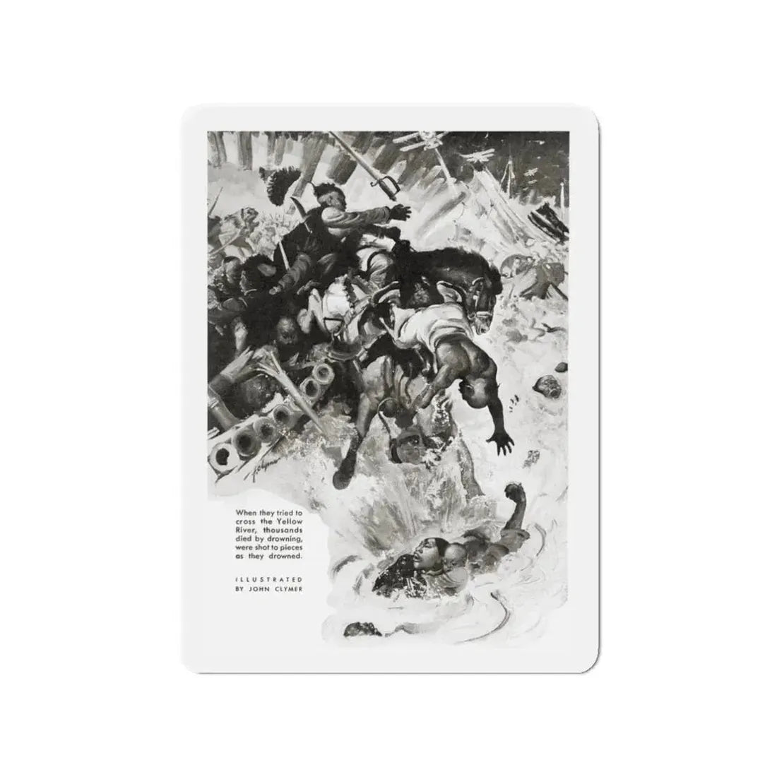 Night Raiders In China, Liberty magazine, July 31, 1937 (Magazine Illustration) Refrigerator Magnet 3 Inch - The Sticker Space