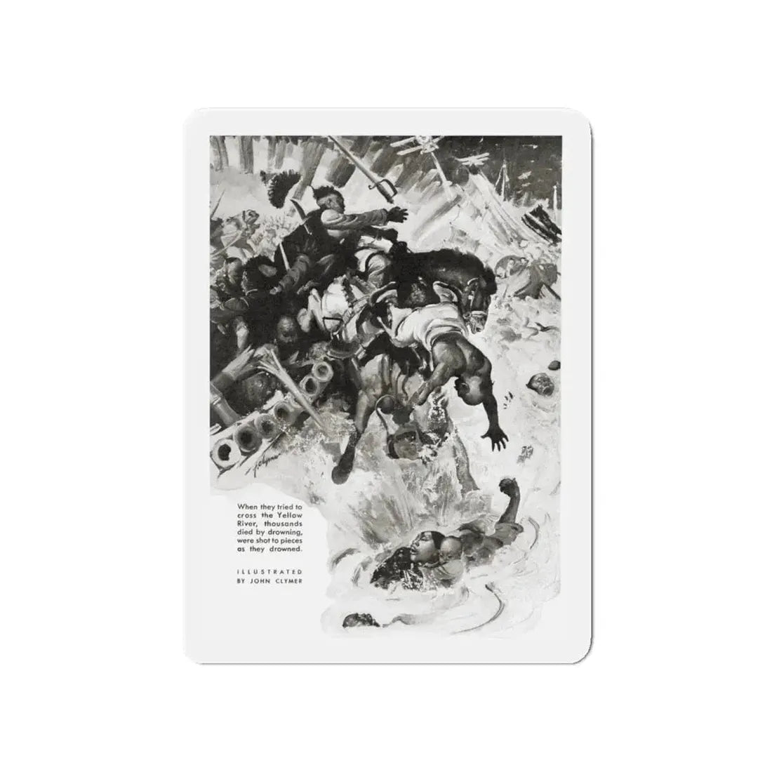 Night Raiders In China, Liberty magazine, July 31, 1937 (Magazine Illustration) Refrigerator Magnet 4 Inch - The Sticker Space