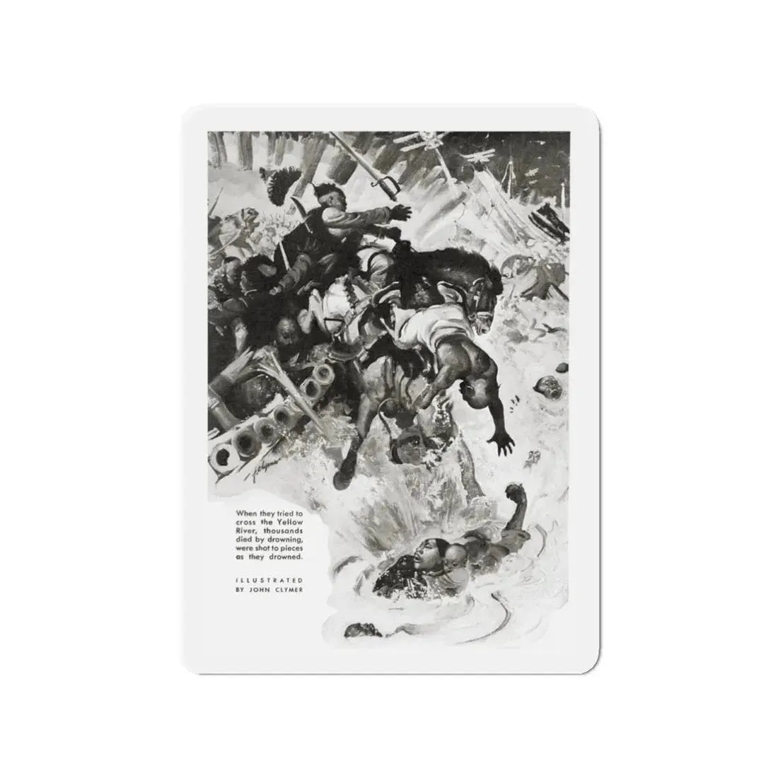 Night Raiders In China, Liberty magazine, July 31, 1937 (Magazine Illustration) Refrigerator Magnet - The Sticker Space