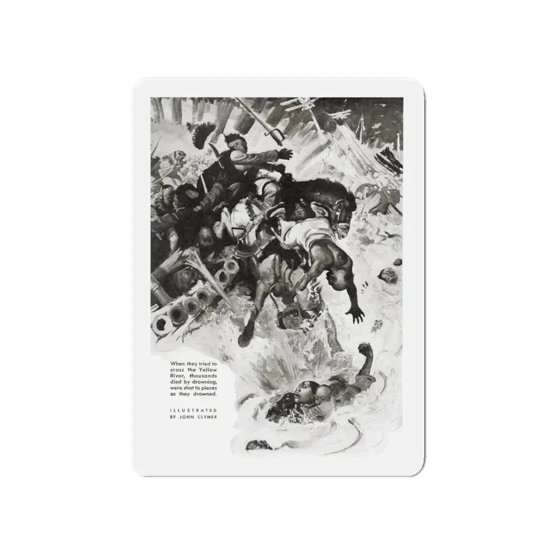 Night Raiders In China, Liberty magazine, July 31, 1937 (Magazine Illustration) Refrigerator Magnet - The Sticker Space