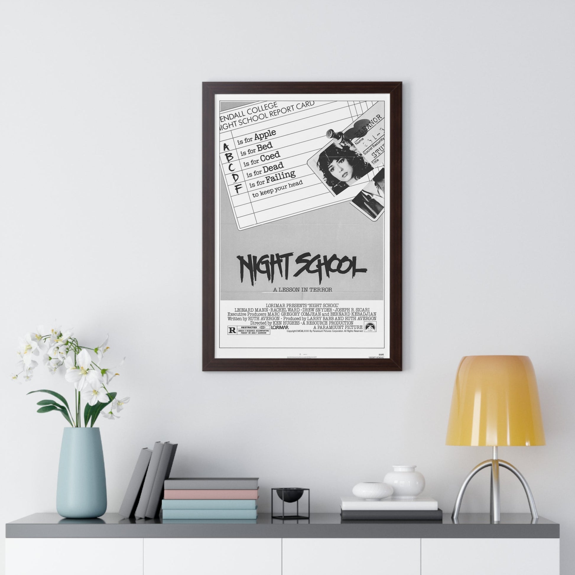 NIGHT SCHOOL (TERROR EYES) 1981 - Framed Movie Poster-The Sticker Space