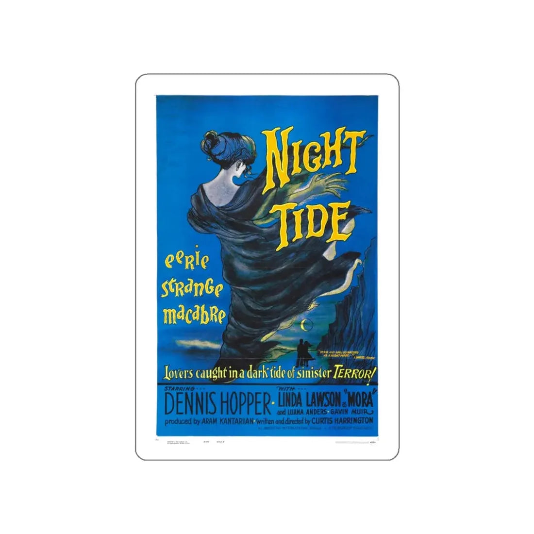 NIGHT TIDE 1961 Movie Poster STICKER Vinyl Die-Cut Decal - The Sticker Space