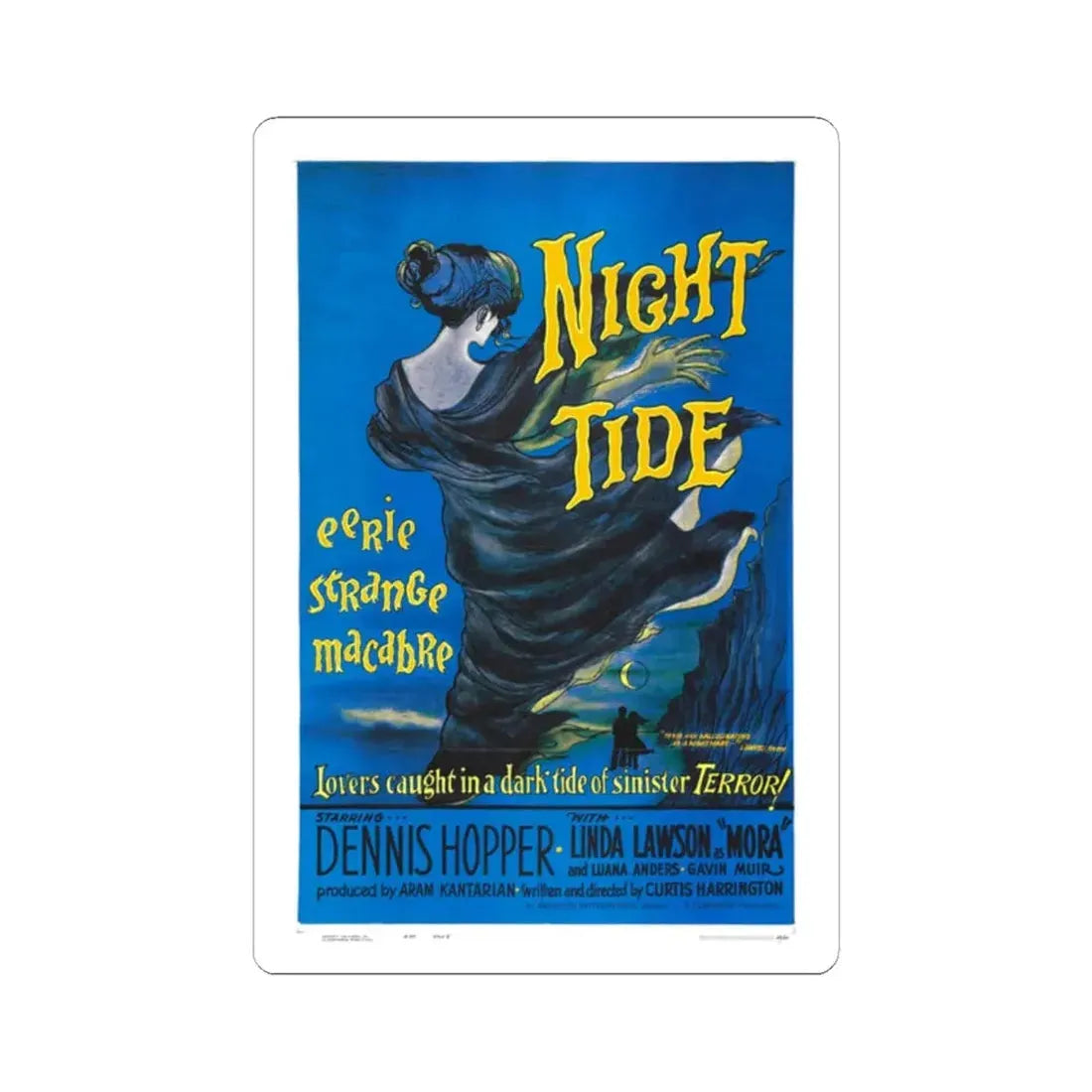 NIGHT TIDE 1961 Movie Poster - STICKER Vinyl Kiss-Cut Decal 2 Inch White - The Sticker Space