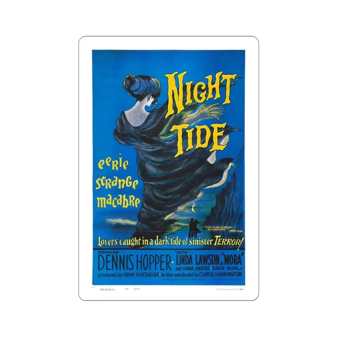 NIGHT TIDE 1961 Movie Poster - STICKER Vinyl Kiss-Cut Decal 3 Inch White - The Sticker Space
