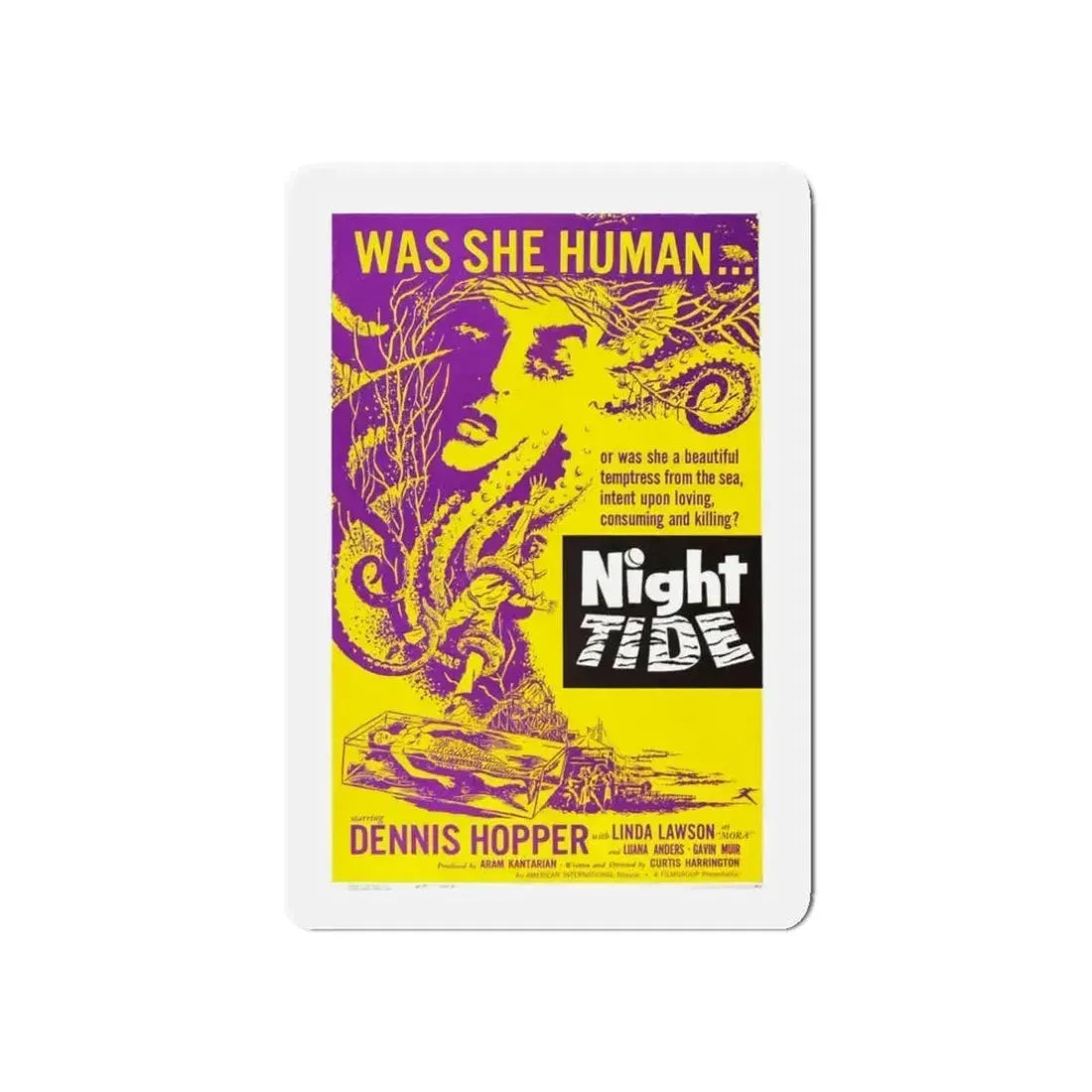 NIGHT TIDE (2) 1961 Movie Poster - Refrigerator Magnet 3 Inch Die-Cut - The Sticker Space