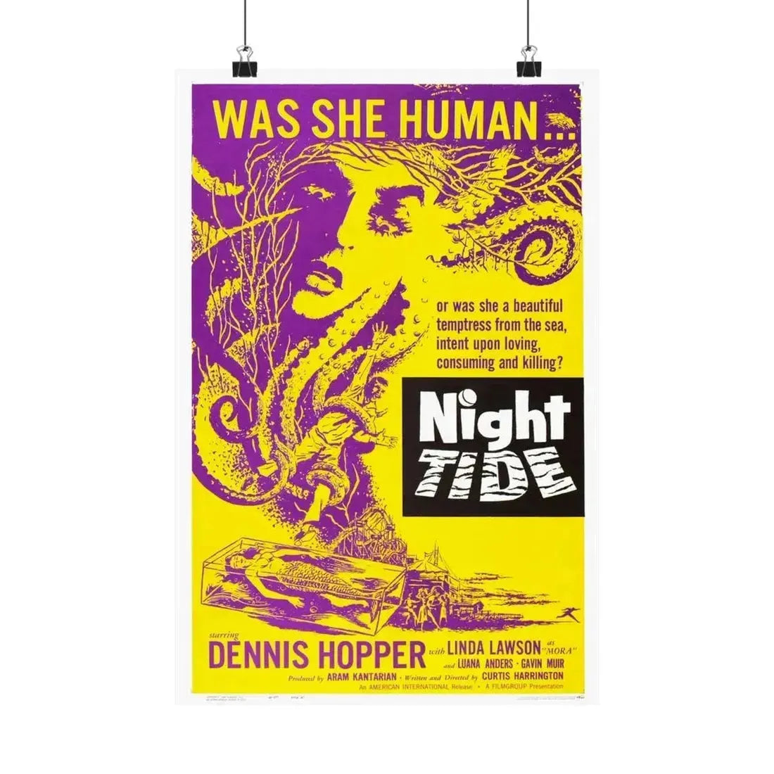 NIGHT TIDE (2) 1961 - Paper Movie Poster 12″ x 18″ Matte - The Sticker Space
