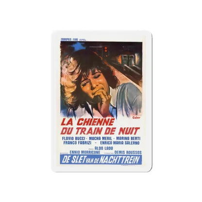 NIGHT TRAIN MURDERS (BELGIAN) 1975 Movie Poster - Refrigerator Magnet 3 Inch Die-Cut - The Sticker Space