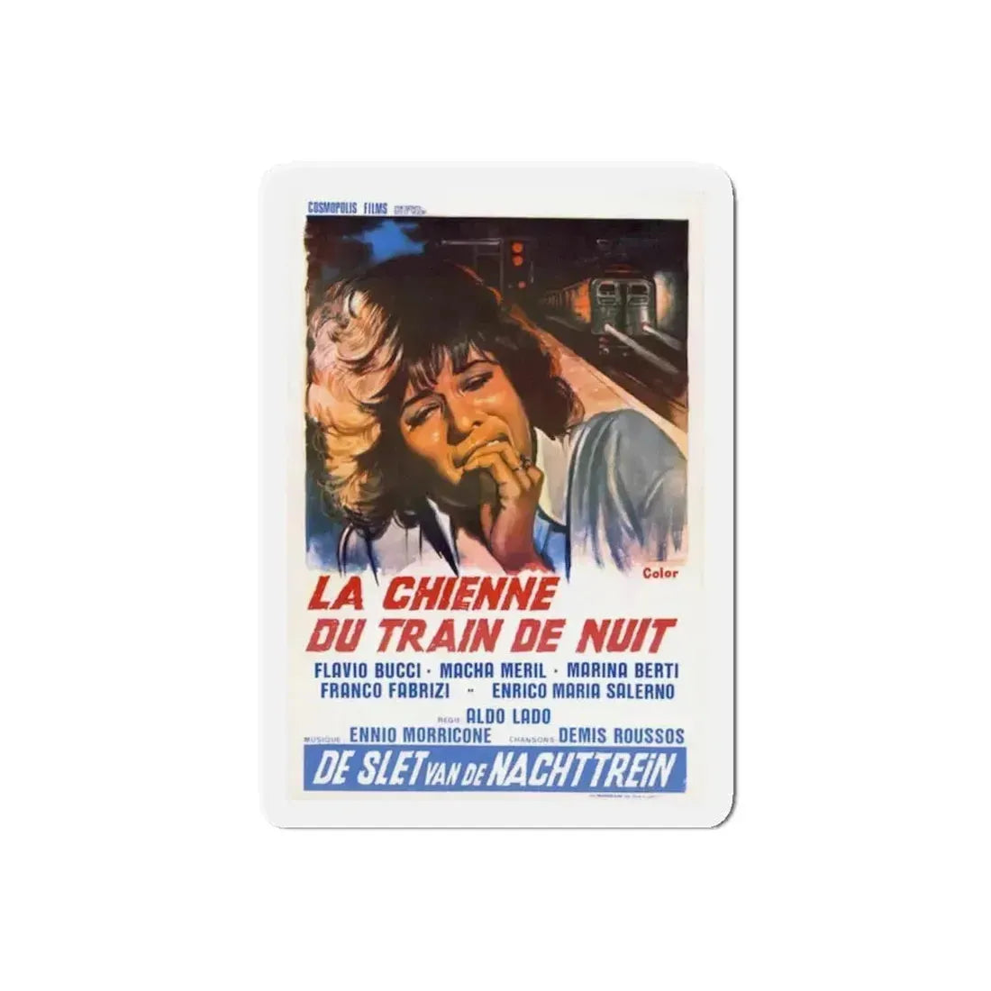 NIGHT TRAIN MURDERS (BELGIAN) 1975 Movie Poster - Refrigerator Magnet 6 Inch Die-Cut - The Sticker Space