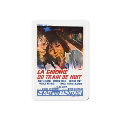NIGHT TRAIN MURDERS (BELGIAN) 1975 Movie Poster - Refrigerator Magnet 6 Inch Die-Cut - The Sticker Space