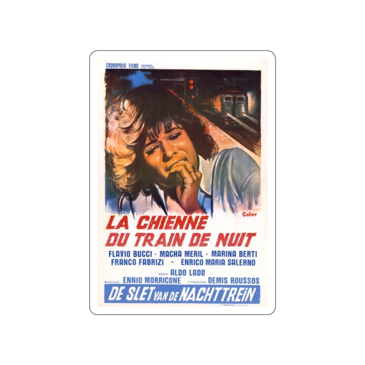 NIGHT TRAIN MURDERS (BELGIAN) 1975 Movie Poster STICKER Vinyl Die-Cut Decal-White-The Sticker Space