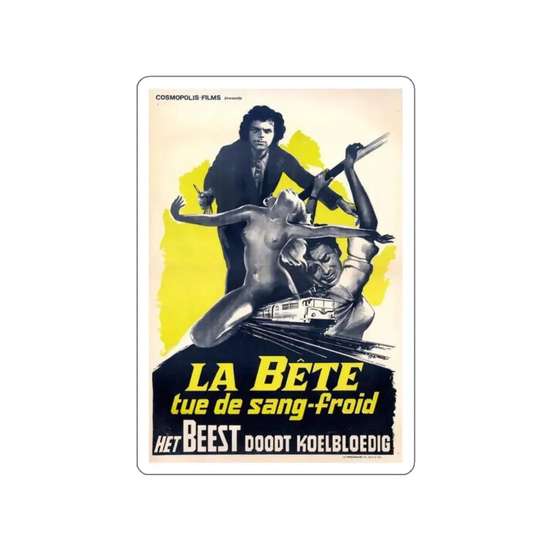 NIGHT TRAIN MURDERS (BELGIUM 2) 1975 Movie Poster STICKER Vinyl Die-Cut Decal 6 Inch - The Sticker Space