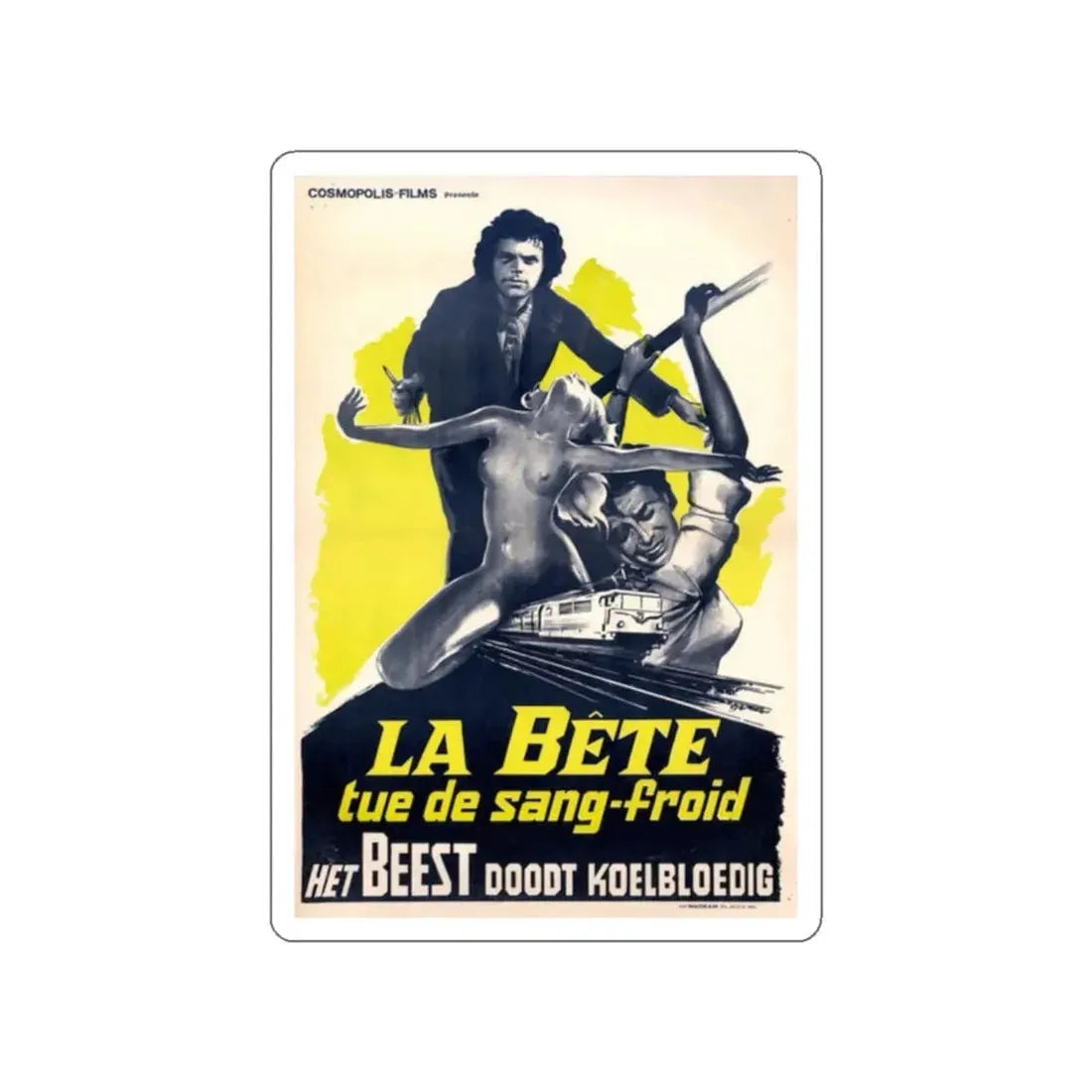 NIGHT TRAIN MURDERS (BELGIUM 2) 1975 Movie Poster STICKER Vinyl Die-Cut Decal - The Sticker Space