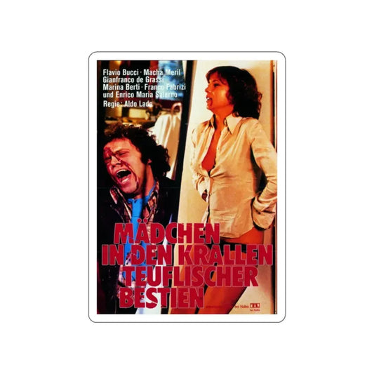 NIGHT TRAIN MURDERS (GERMAN) 1975 Movie Poster STICKER Vinyl Die-Cut Decal 2 Inch - The Sticker Space