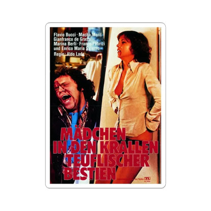 NIGHT TRAIN MURDERS (GERMAN) 1975 Movie Poster - STICKER Vinyl Kiss-Cut Decal 6 Inch White - The Sticker Space