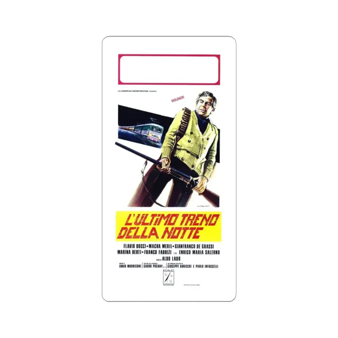 NIGHT TRAIN MURDERS (ITALIAN) 1975 Movie Poster - STICKER Vinyl Kiss-Cut Decal 3 Inch White - The Sticker Space