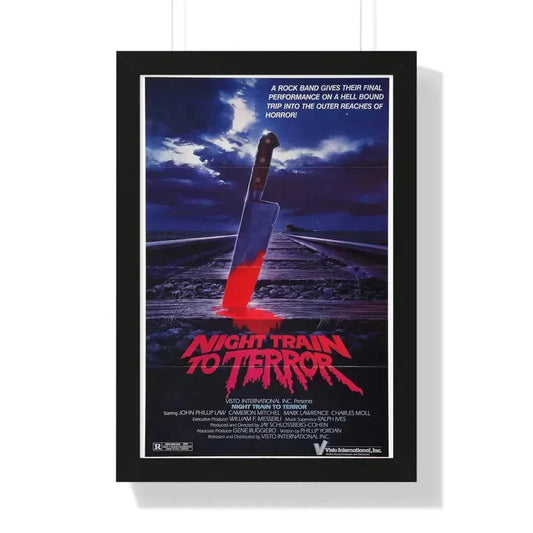 NIGHT TRAIN TO TERROR 1985 - Framed Movie Poster 16″ x 24″ Black - The Sticker Space